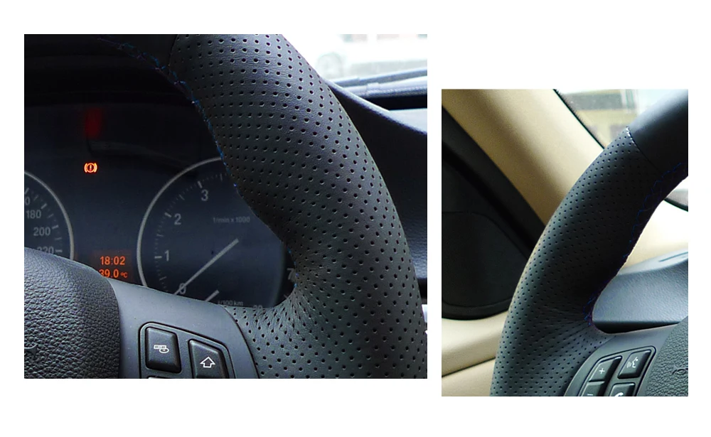 Черная искусственная кожа PU чехол рулевого колеса автомобиля для BMW M3 2009-2013 E92