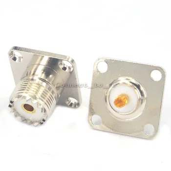 

2 Pieces UHF PL259 4 Hole Panel Mount Jack female with solder cup RF Connector