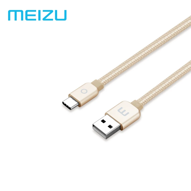 Оригинальный Meizu type C металлический кабель 2A Быстрая зарядка Нейлон Плетеный 1 2 м