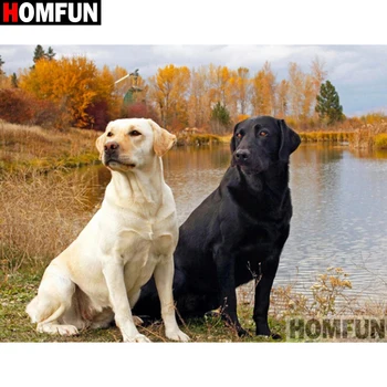 

HOMFUN 5D Diy Diamond Painting Cross Stitch "Animal dog" Home Decor Full Rhinestones Inlay Diamond Embroidery A26077