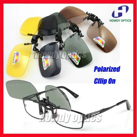 

20pcs Free Shipping Green Yellow Grey Brown Sunglass Glasses Eyeglasses Polarized Clip On Sunglasses - 6 optional shapes