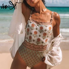 In-X сексуальный цельный купальник с цветами плюс размер женский купальник-монокини Винтаж Цельный боди купальный костюм для женщин