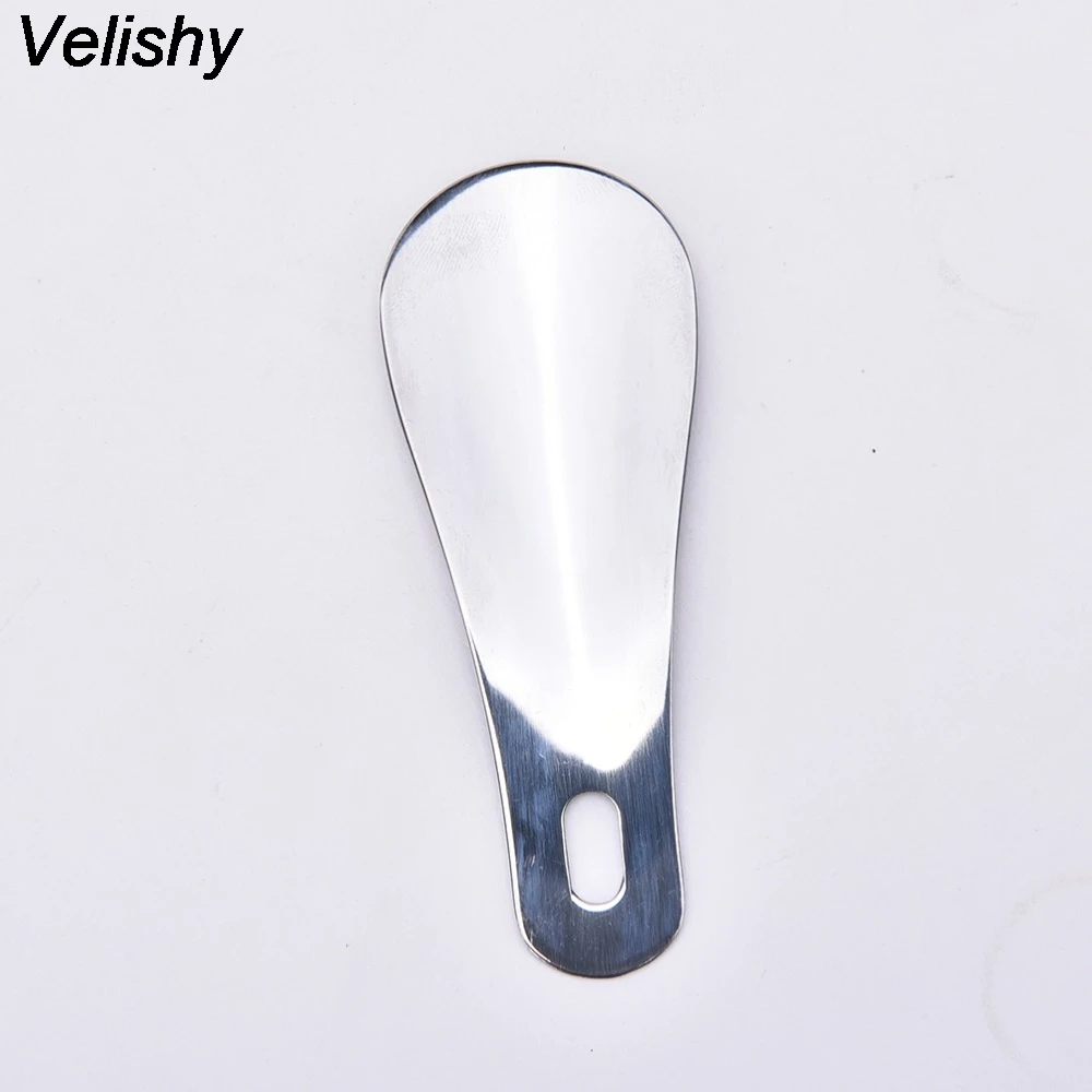 Velishy 1Pcs Hot Selling Portable 10 cm Mini Shoe Horn Professional Stainless Steel Shoe Horn Long Shoespooner Spoon