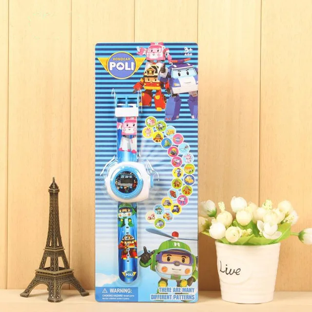 11 стилей robocar poli игрушка мультфильм узор Цифровой 3D проекционные часы светодиодный дисплей детские часы игрушки для мальчиков девочек Relogio - Цвет: 2