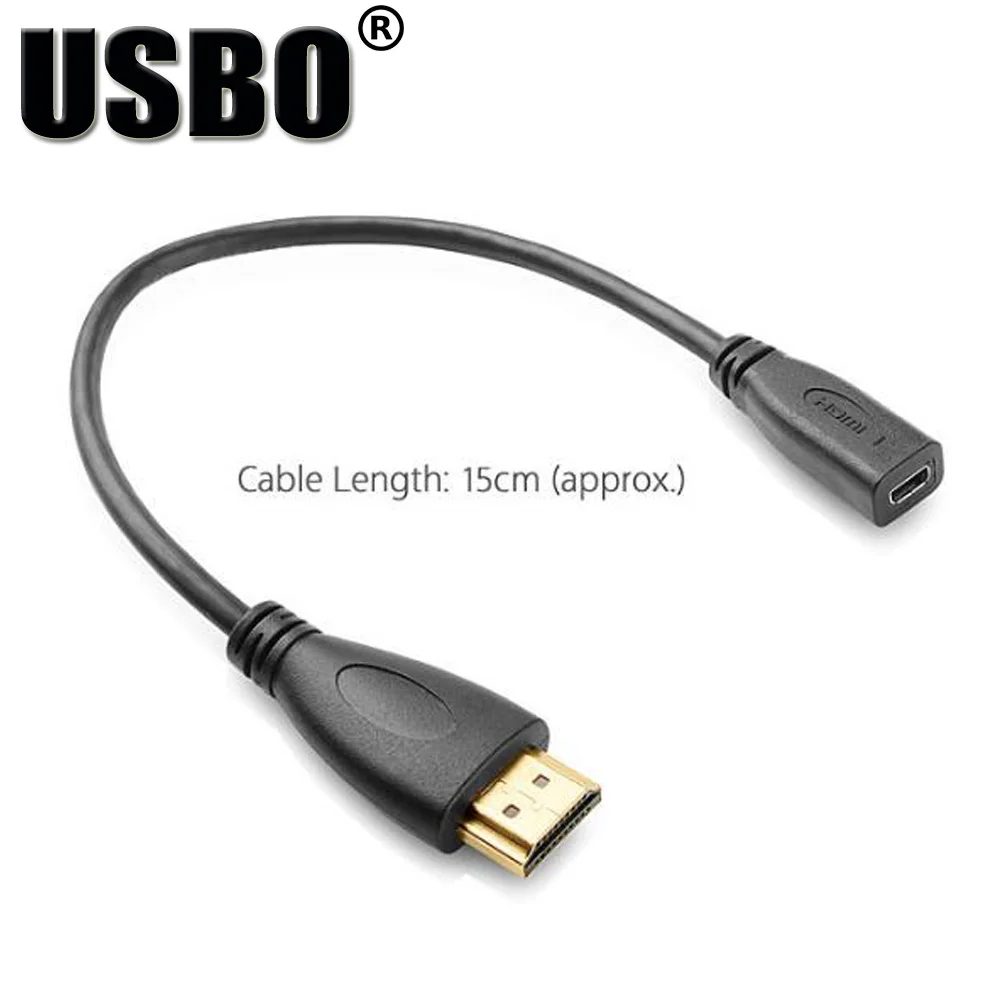 Высокое качество Черный 15 см HDMI 1,4 В HDTV линии передачи данных высокая скорость Micro-HDMI Женский к Micro/ мини/HDMI Мужской HD video короткий кабель