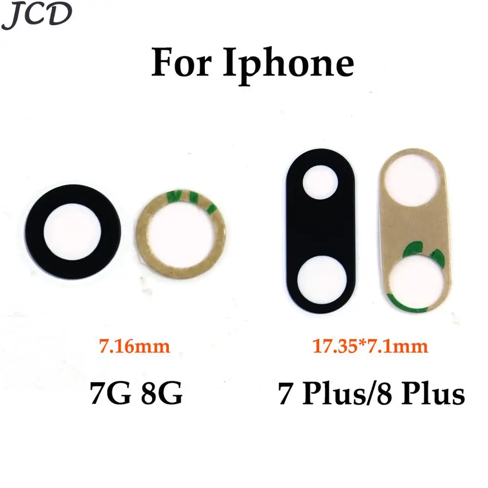 JCD для iPhone 6 6 Plus 6s 6s Plus 7 8 8 Plus 5G 5s SE X XR XS Max Задняя крышка объектива камеры Замена стеклянной крышки с клеем