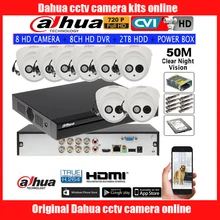 DAHUA 720 P Крытая купольная камера наблюдения HAC-HDW1020E камера ночного видения 8CH DH-XVR4108HS камера HDCVI комплект дополнительный HDD с блоком питания