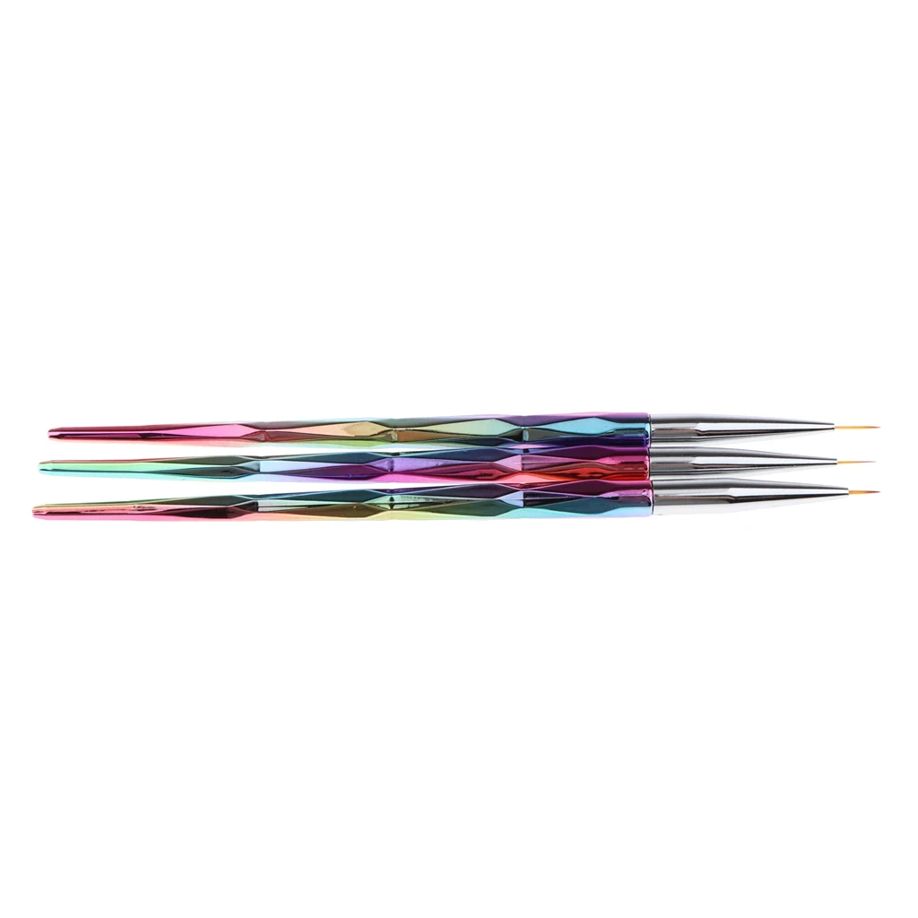 Perfeclan 5,8,10 mm Ultra Fine Heads Nail Art Drawing Painting Pens Liner Brushes Manicure Set Pack of 3