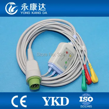 

Sirecust Series 400 One-Piece ecg cable with 3leadwires ,IEC , Snap