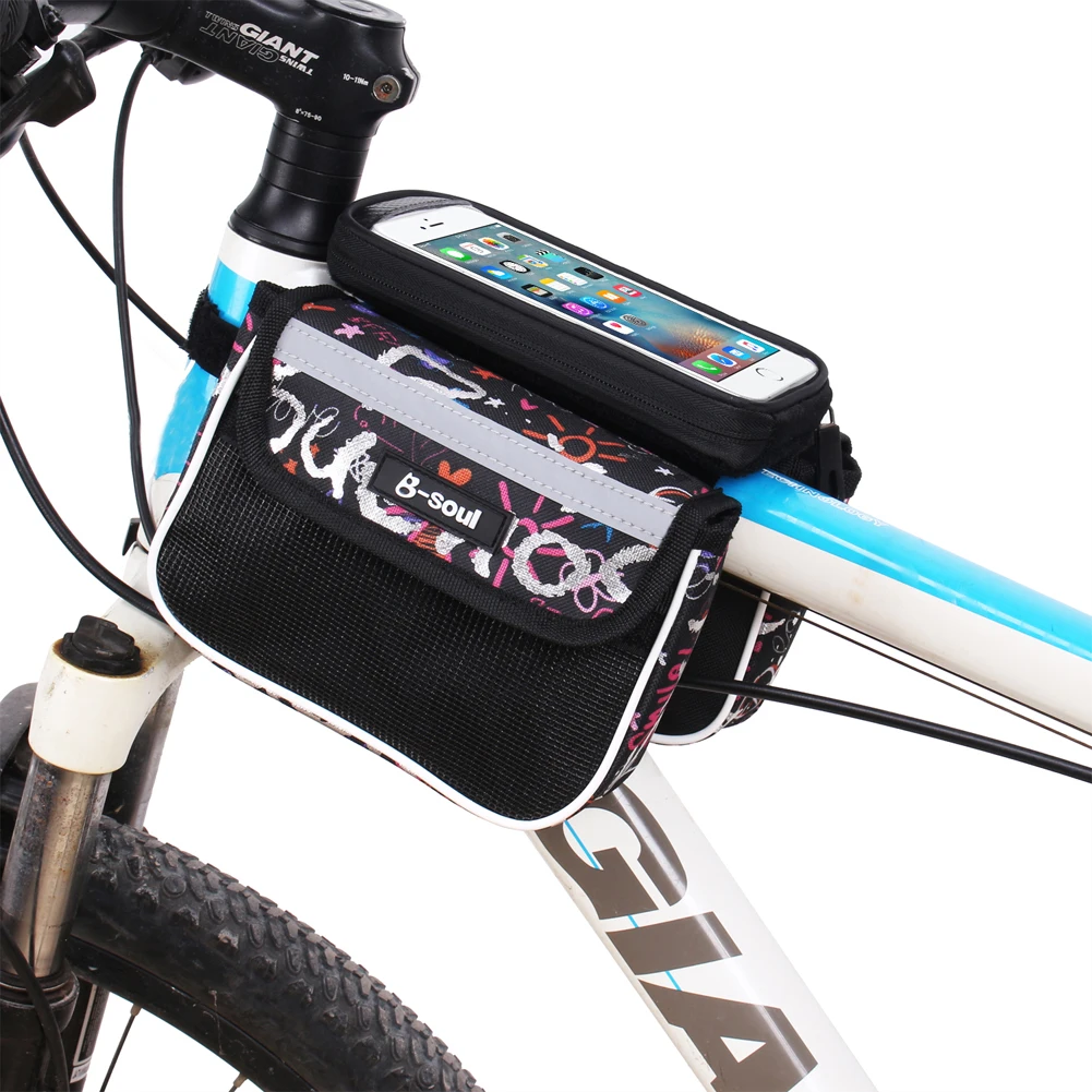 5,5 дюймов, сумка для велосипеда с сенсорным экраном, водонепроницаемая, передняя Верхняя часть, рама для велосипеда, MTB, велосипедная сумка, двойной чехол для IPhone
