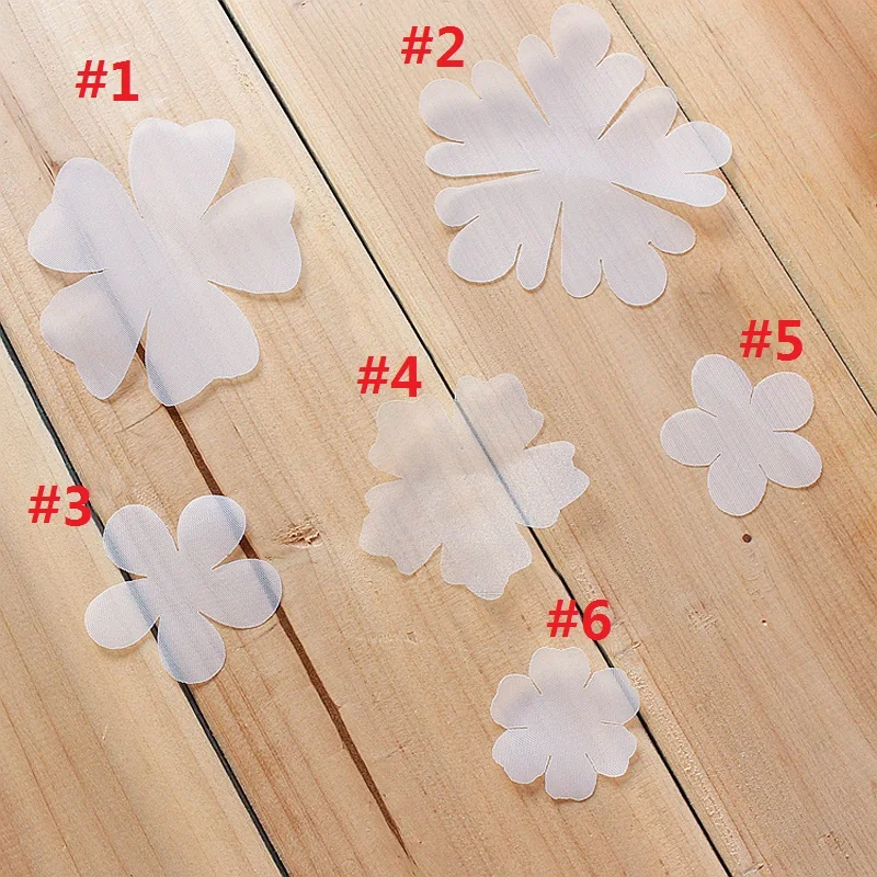 100PCS/Lot Garment accessories small flowers applique Organza DIY Brooch handmade lace patch wedding dress