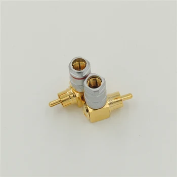 

2PCS brass Audio Connector RCA Right Angle RCA Audio Video ADAPTER