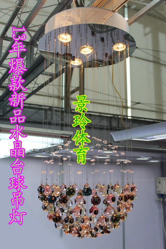 New Household Restaurant Ceiling Light Crystal Billiard Colorful Balls Design Shadow lamp for Pool-room Bar counter | Спорт и