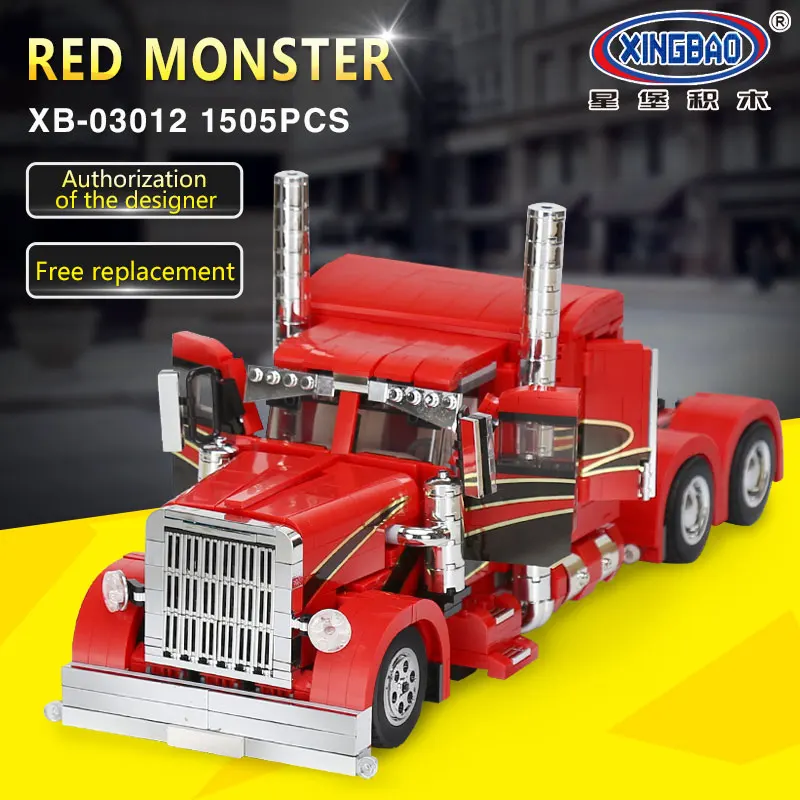 XingBao 03012 1505Pcs Genuine Technic Truck Series The Red Monster Set Building Blocks Bricks Assembly Heavy Truck Model Jugetes