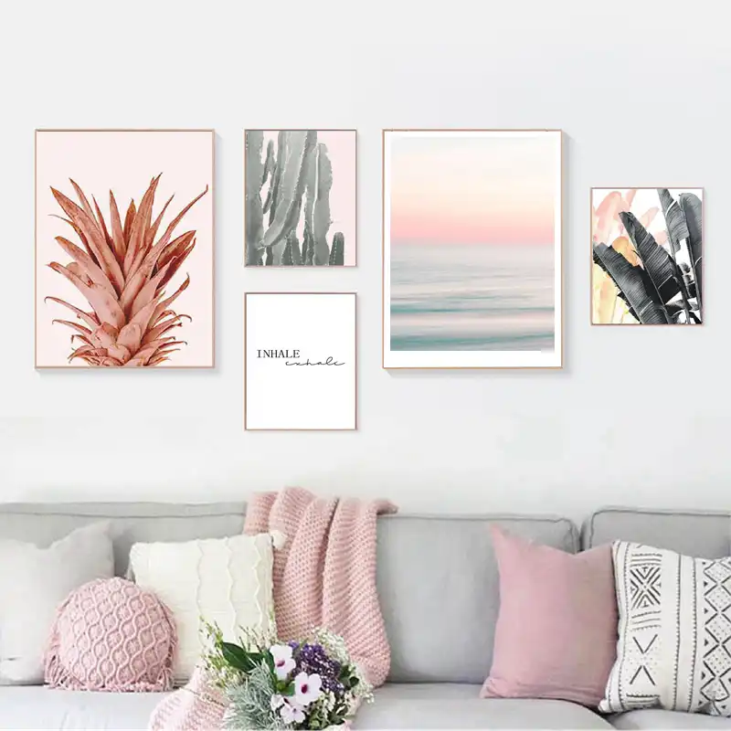 Decoracion De Oro Rosa Pina Imprimir Cuadro Sobre Lienzo Para