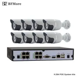 Bfmore H.264 720 P POE 8CH NVR комплект видеонаблюдения Системы IP Камера P2P ИК IP66 Открытый Всепогодный видеонаблюдения комплект электронной почты