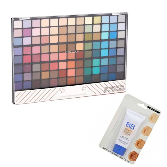106 Color Compact Eyeshadow Set Comes with Beauty Benefit Cream