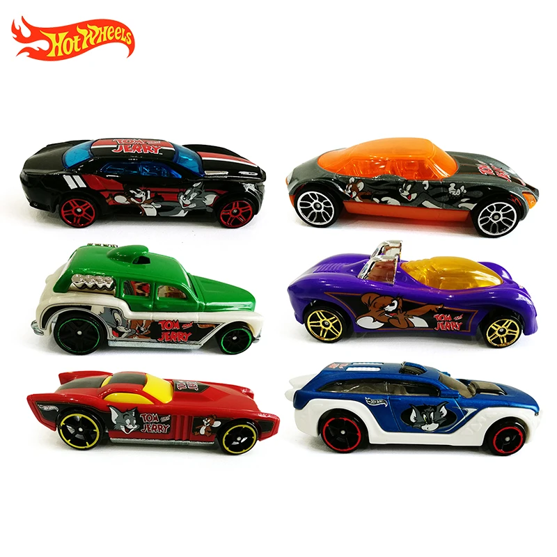 Hot Wheels машинка коллекционная серия Том и Джерри металлические Литые модели автомобилей Коллекционная серия детские игрушки подарок 6 шт./компл