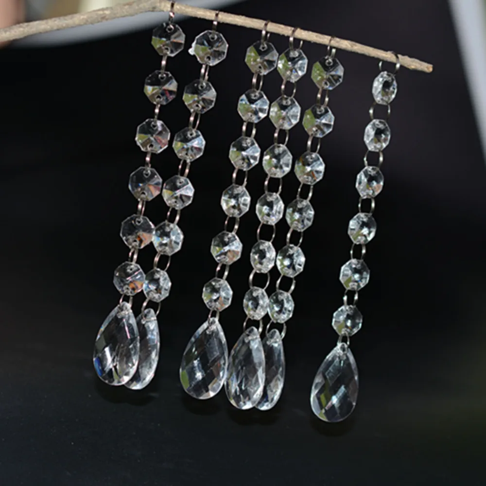 60pcsPack6AcrylicCrystalClearOctagonalBeads1PendantGarland