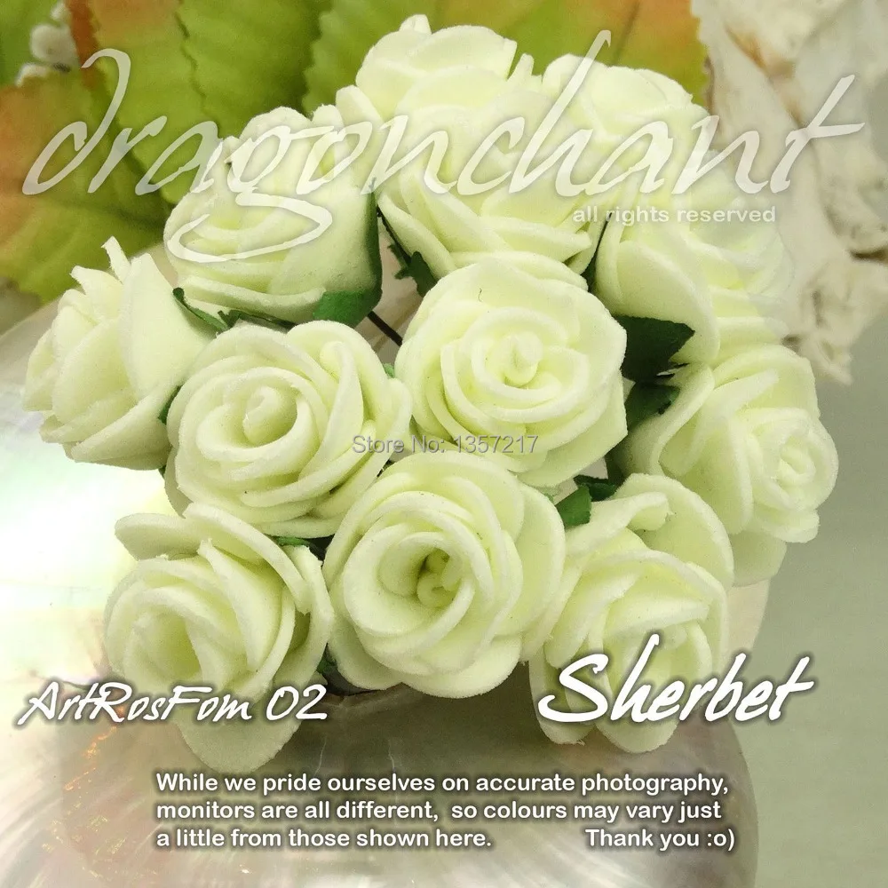 Free Shipping Size 20mm Head Pe Rose Foam Flower Bouquet Solid Ivory