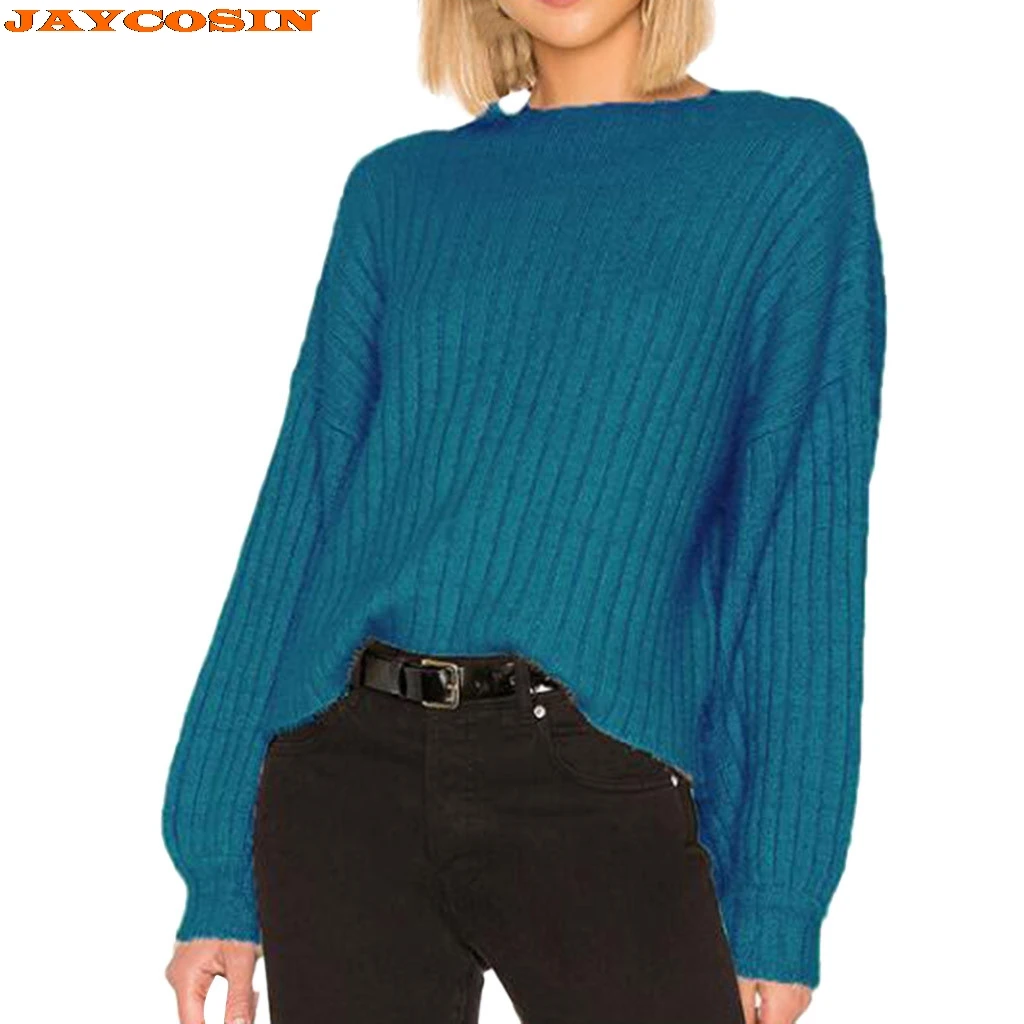 JAYCOSIN Hot Sale Fashion Design Women Casual Long Sleeve Solid Color Sweater Pullovers High Quality New | Женская одежда