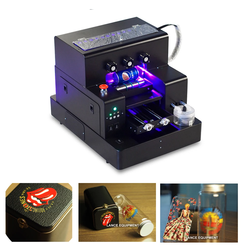 

a4 flatbed uv phone case printer/cylinder uv printer