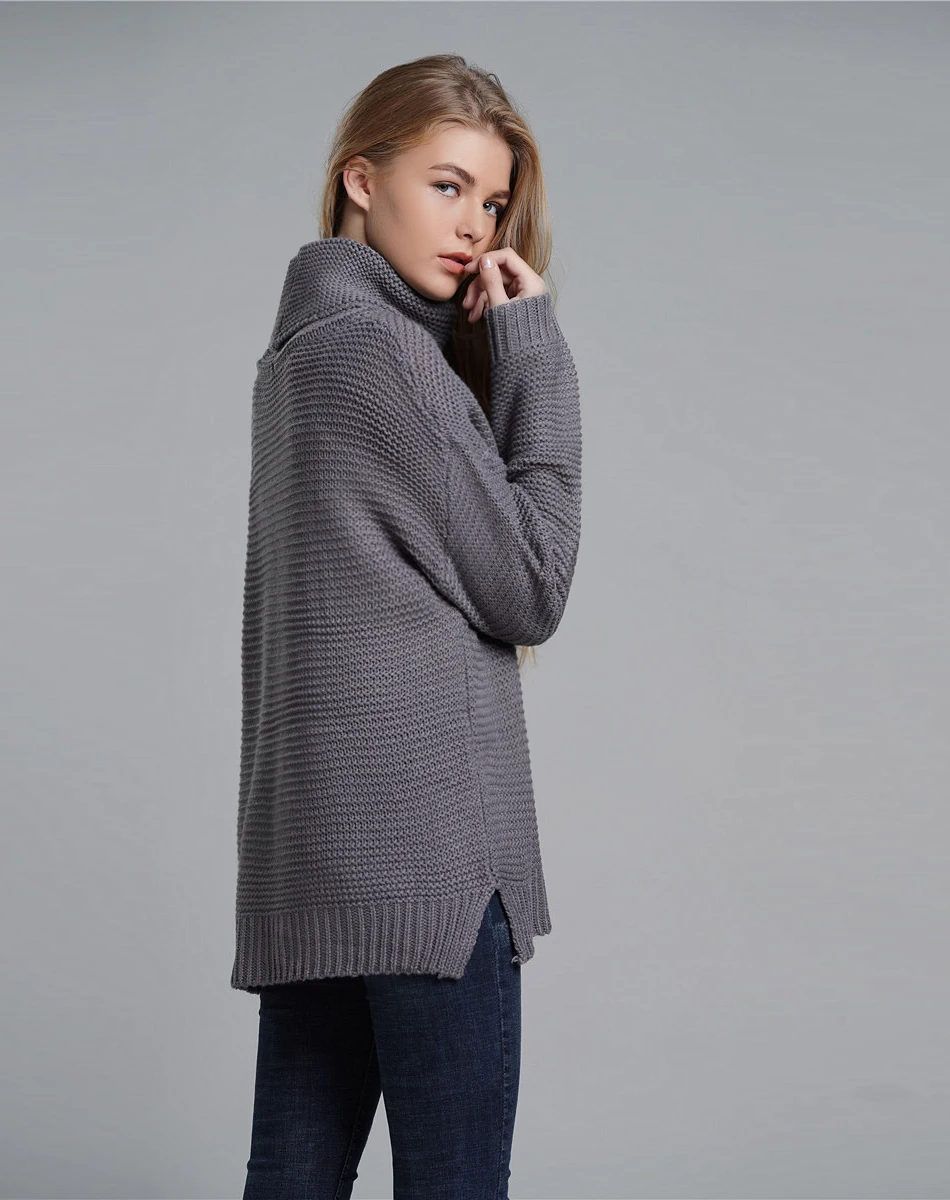 FREE SHIPPING Pullover Women's Jumper Turtleneck Red Sweater Jumper Warm Christmas Sweater thick Winter Cable Knitted Oversized Sweater JKP2321