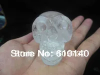 

00309 White Quartz Rock Crystal Carving Skull