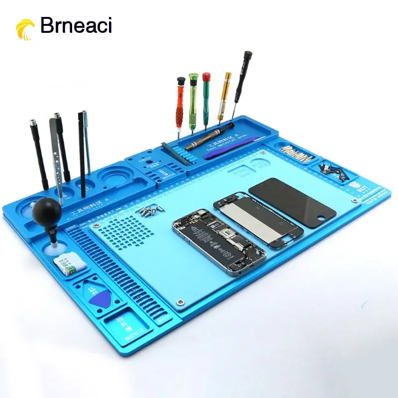 

Brneaci High Temperature Heat-resistant Heat Gun Aluminum Alloy Pad Repair Maintenance Platform Pad BGA Soldering Station Tools
