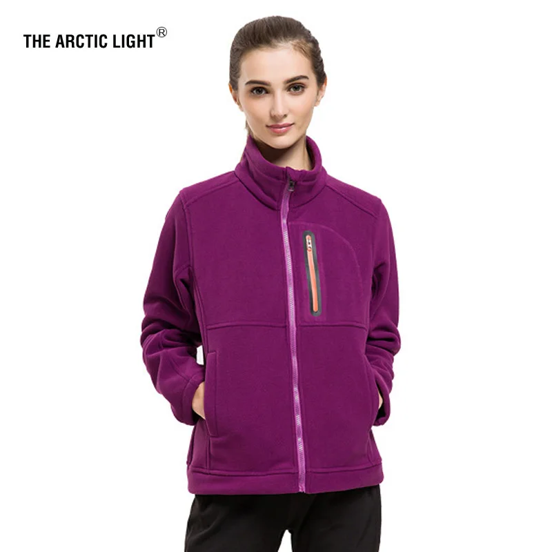 

THE ARCTIC LIGHT Hiking Camping Trekking Jacket Plus Size Women Thicken Warm 380G Fleece Soft Stand Collar Multi Pockets Autumn