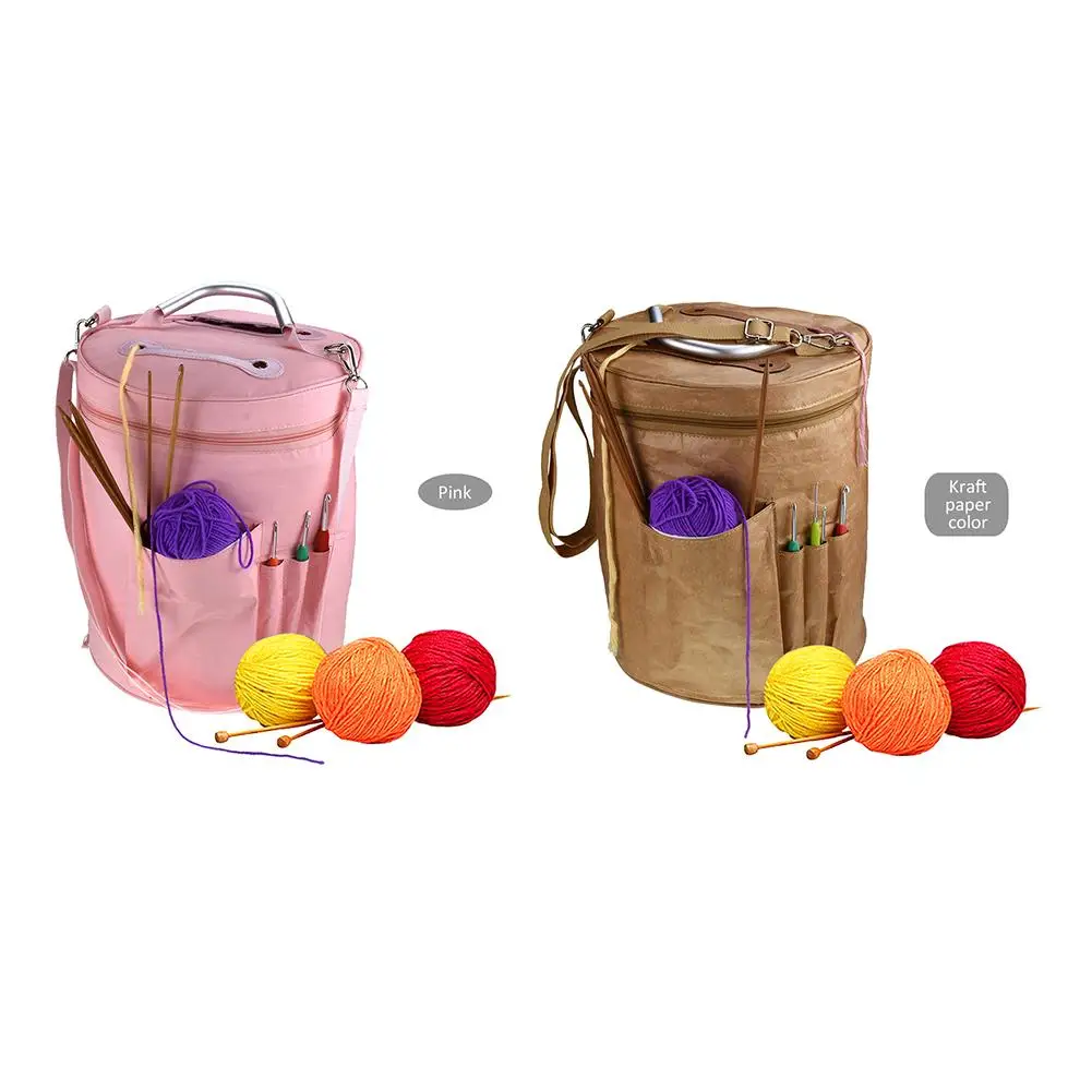 

Yarn Storage Bag Organizer with Divider for Crocheting & Knitting Organization. Portable Yarn Holder Tote for Travel.