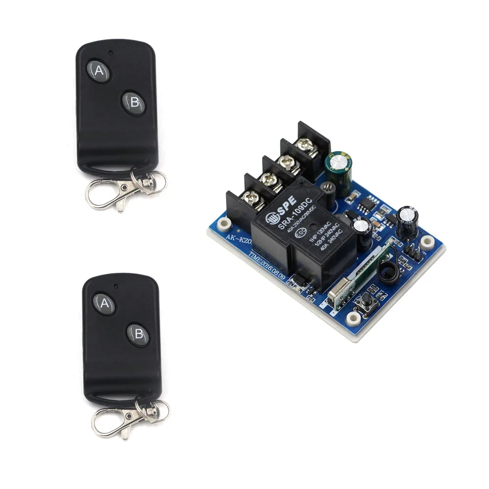 

MITI DC 12-48V DC 12V 24V 36V 48V Relay Receiver Wireless Remote Control Switch Transmitter 315Mhz/433.92Mhz