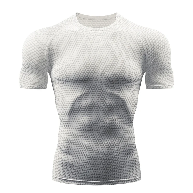 

2018 new suit compression shirt 3D printing men's Crossfit shirt for male fitness jogging suit