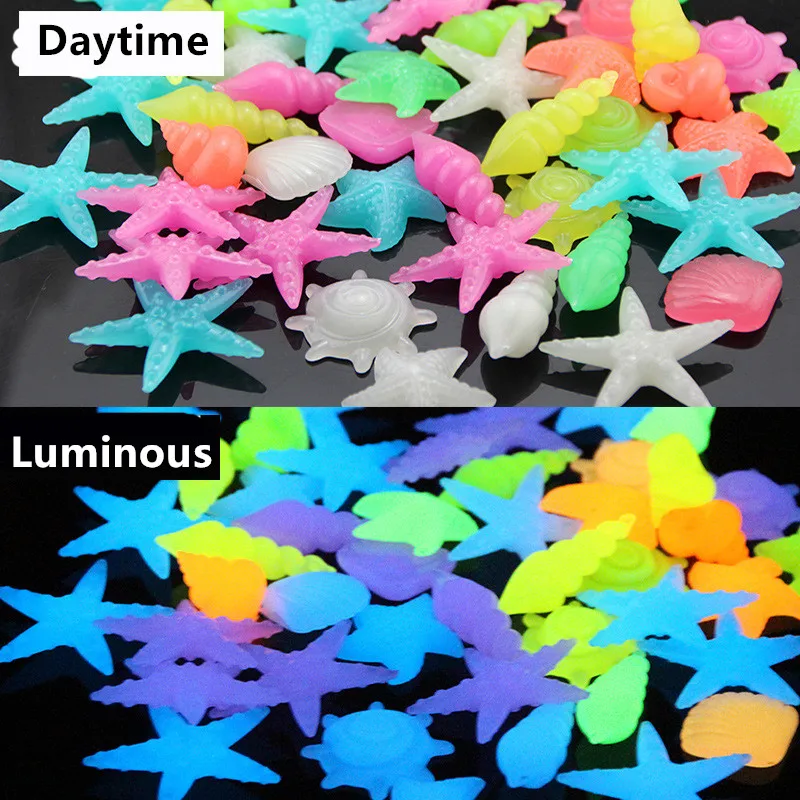 10 шт. 3D светящийся чехол Раковина Морская звезда аквариумный Аквариум Ландшафтный флуоресцентный морской жизни светится в темноте игрушки для детей
