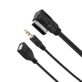 

Car Music AMI MMI Interface 3.5mm jack Male Aux In Cable Adapter USB Cable for VW Audi Q5 Q7 A3 A4L A5 A1 1.5m / 5ft