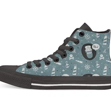 Ahoy/Новинка; дизайнерская парусиновая обувь с высоким верхом; повседневная обувь на плоской подошве; Прямая