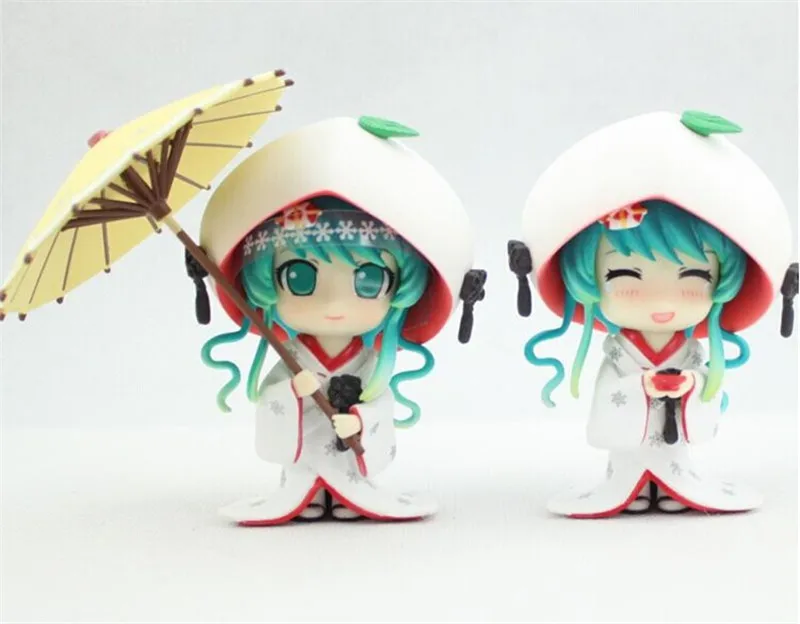 Anime Figurines Vocaloid Hatsune Miku Snow Miku Action Figures Toy Cute Girl Doll Brinquedos Kids Gift 4pcsset 410cm (4)