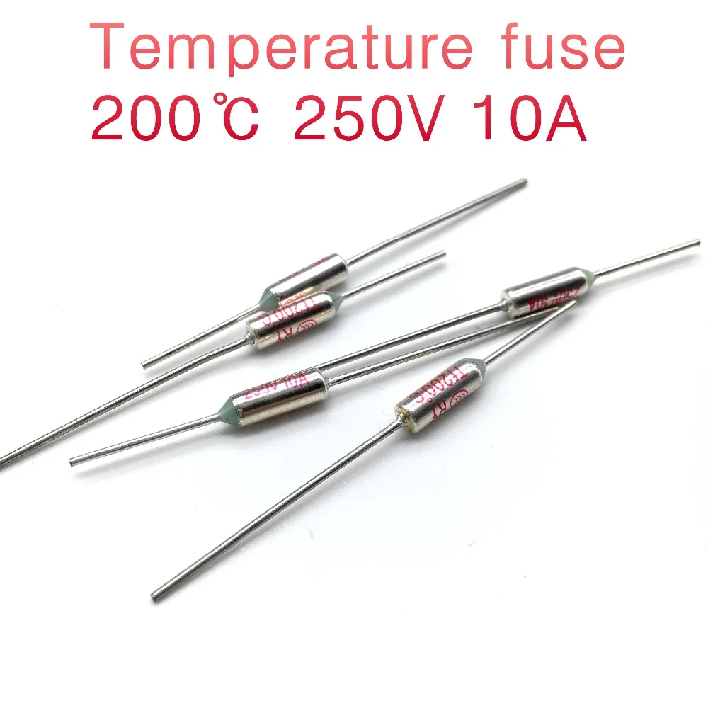 5x Temperature fuse 200C 200 degree 250V 10A Metal shell heat protector