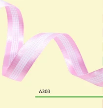100yards/roll 1.5 Inch(38mm) Pink And White Tartan Plaid Ribbon