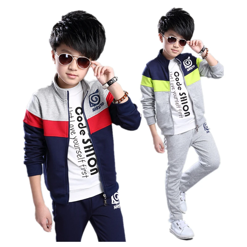 

High quality 2017 spring teenage boys clothing Kids Clothes Boy's Fashion cotton Sports Set Kids Suit Sets Boys Jackets & Pants