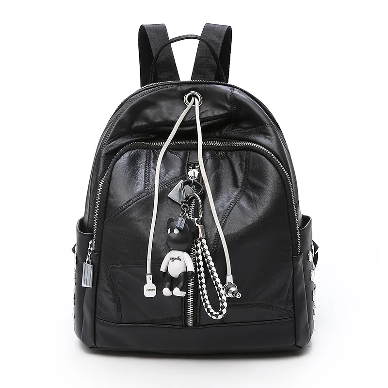 

Backpack Women Bags 3sets-Bag Teenage Pink Girls Fashion Genuine leather for Letter Sac Dos Cute