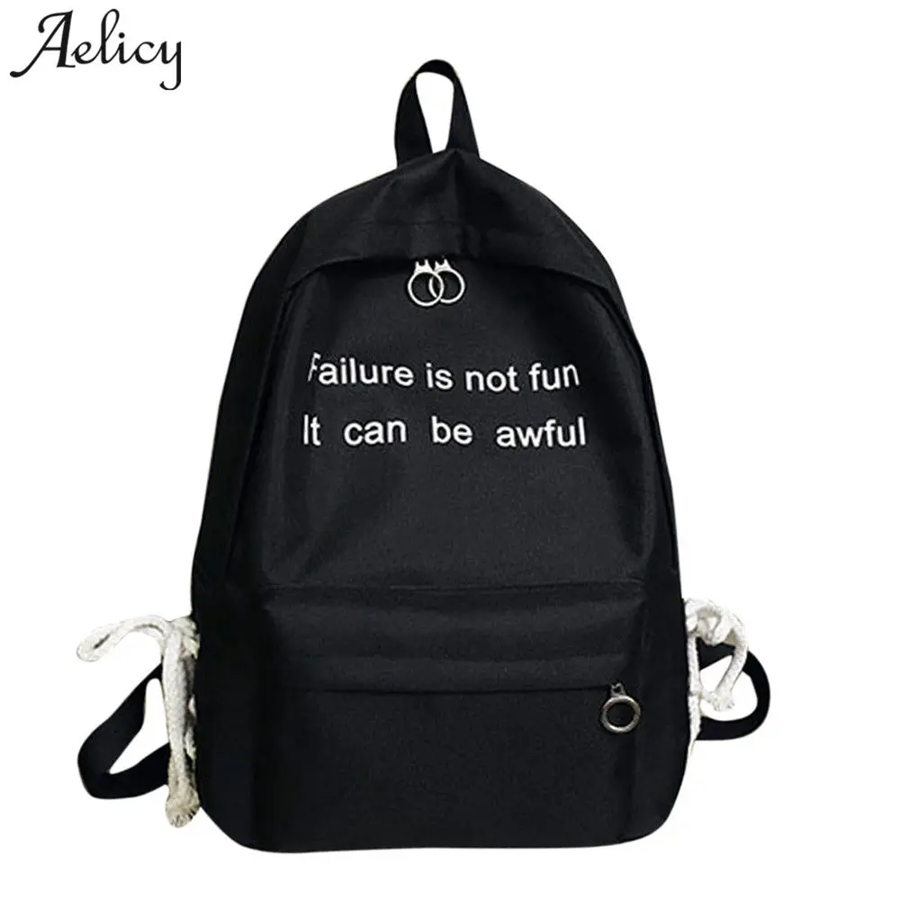 

Aelicy new nylon women's backpack letter women backpack 2019 fashion korean large capacity women backpack purse mochila feminina