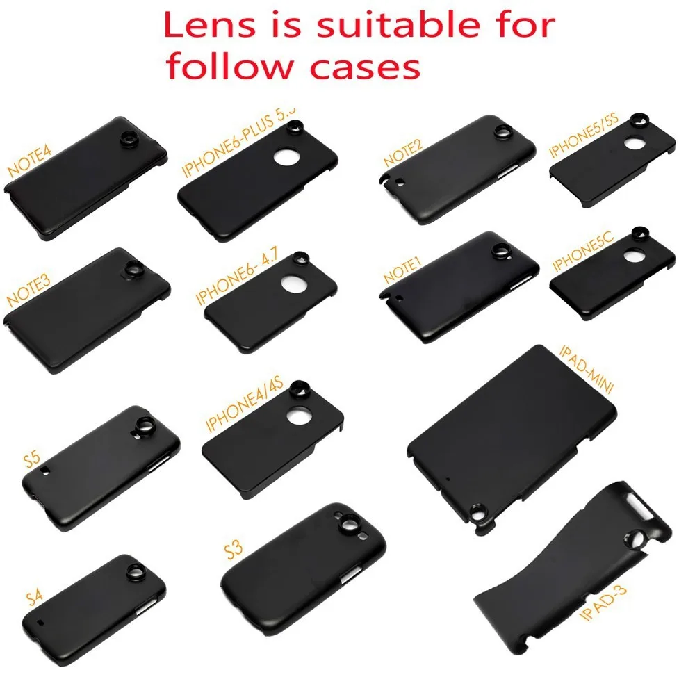 Phone Lentes Kit 3In1 Fish Eye Fisheye Wide Angle Macro Lenses Case For Samsung S6 S7 Edge Smartphone Cell Lens | Мобильные телефоны
