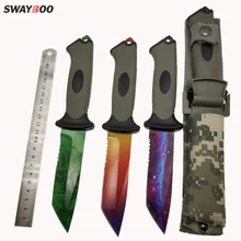 Swayboo настоящий CS: GO прямой нож выцветает счетчик удара фиксированным лезвием Galaxy тактический охотничий fa'de ножи для выживания оболочка