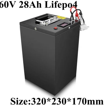 

Brand new 60V 28Ah power battery lifepo4 lithium battery pack portable light weight metal case motor electric bike+free shipping