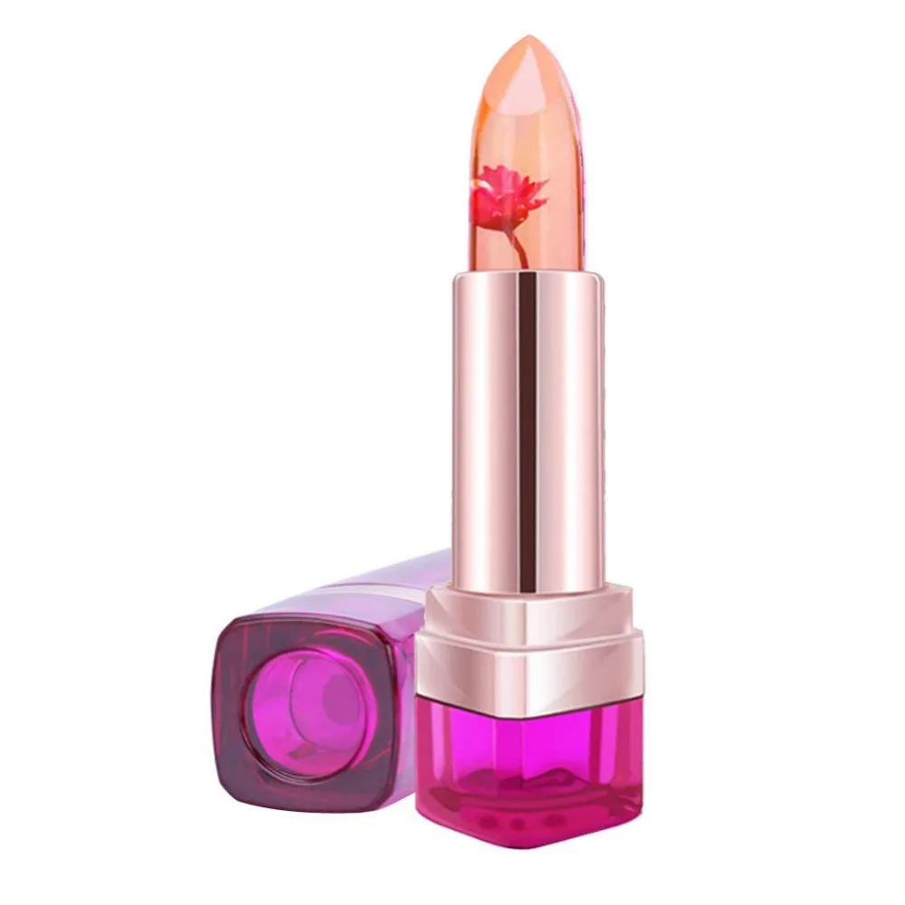 

Magic Color Temperature Change Moisturizer Lips Care Bright Flower Jelly Lipstick Lip Balm Changing Peach