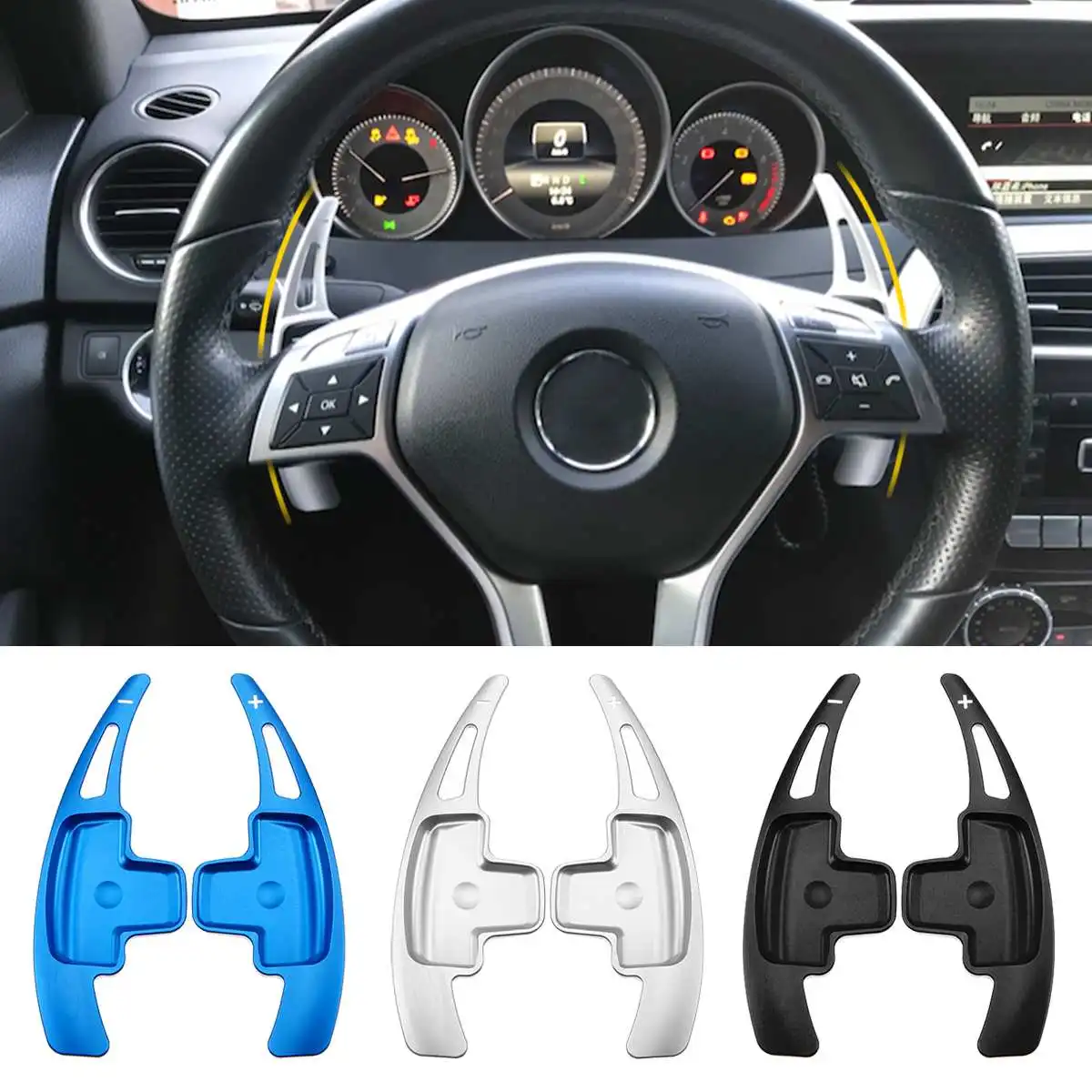 

Aluminum Car Steering Wheel Shift Paddle Shifter Extension For Benz W176 W205 W212 W222 W246 C117 W218 X156