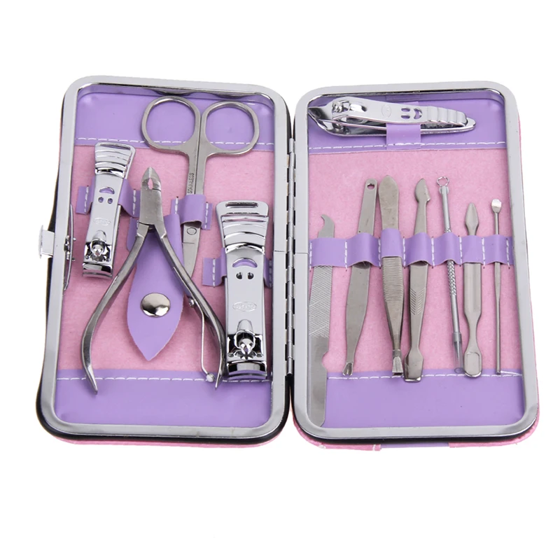 

12pcs Complete Nail Art Manicure Set Pedicure Nail Clippers Scissors Grooming Kit Best Nail Care Tools