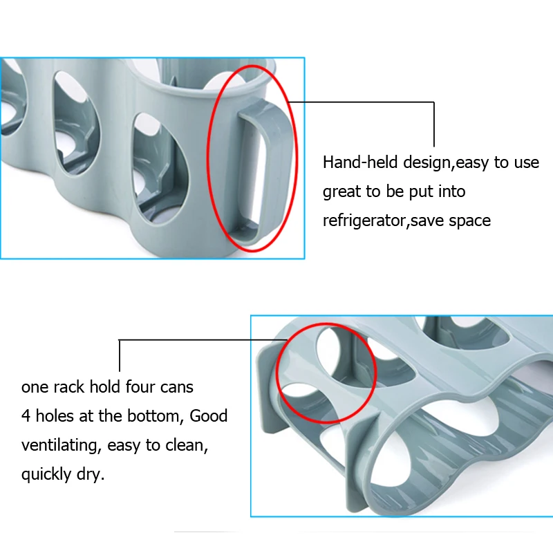 FHEAL Refrigerator Drink Can Storage Box Coke Cans 4 Grids Beverage Finishing Holder Space-saving Drink Bottle Organize Rack (14)