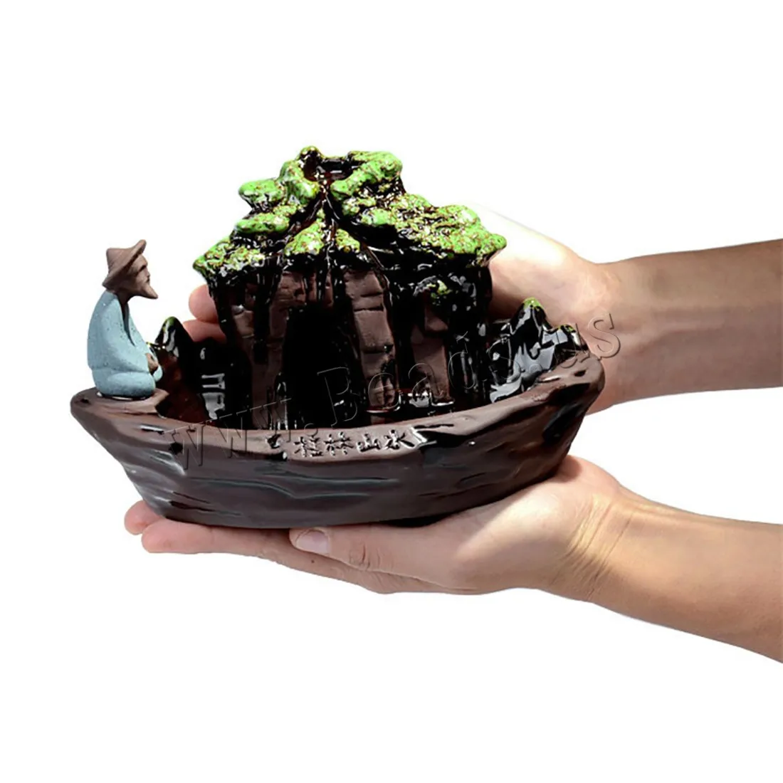 The Old Man Fishing Incense Burner Smoke Waterfall Backflow Incense Stick Holder Censer Gift Ornaments Fashion Simple Home Decor
